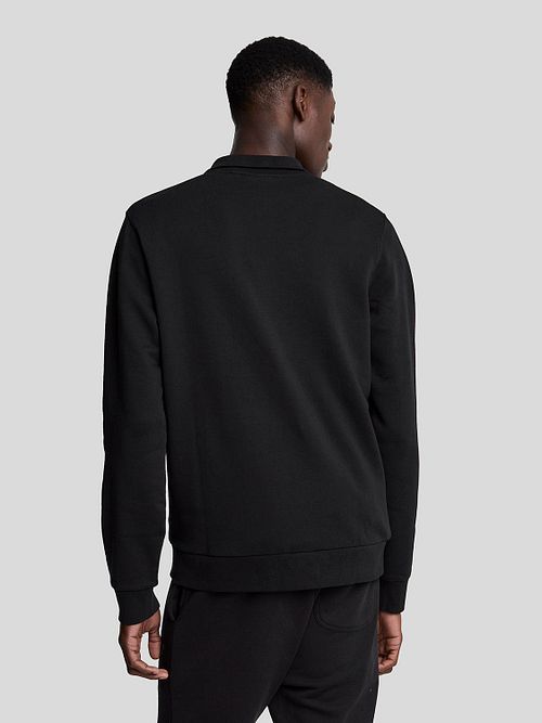 Pullover half zip tonale Lyle & Scott nero Model / Achterkant
