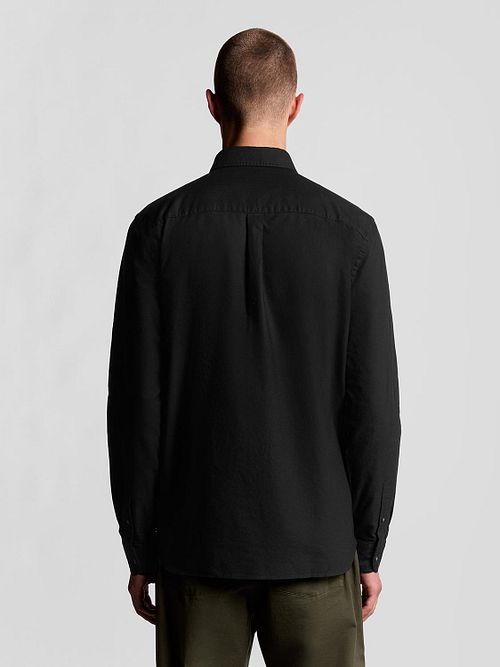 Lyle & Scott Shirt Plain Oxford Black Model / Achterkant
