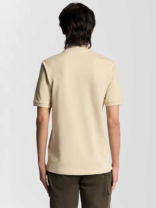 Lyle and Scott Polo Grey Taupe Plain Model / Achterkant