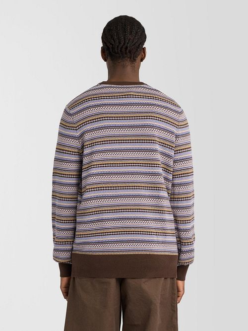 Lyle & Scott Pullover Crewneck Fairisle Ebony Model / Achterkant