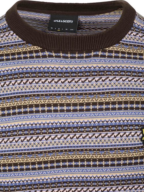 Lyle & Scott Pullover Crewneck Fairisle Ebony Product / Detail
