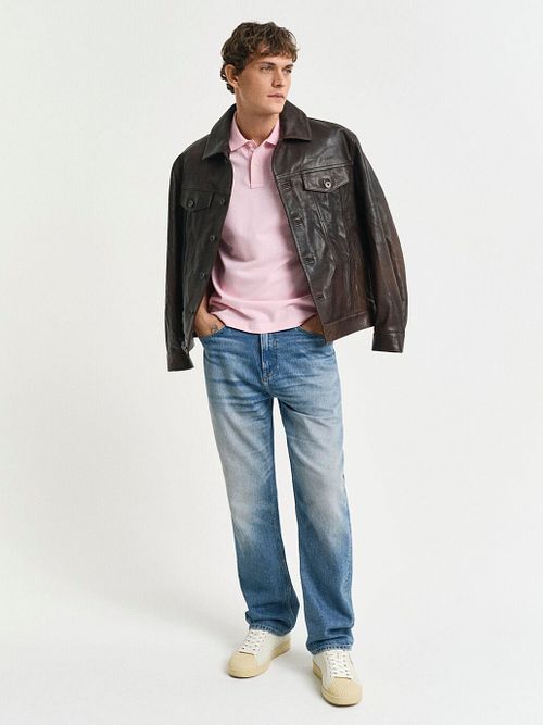 Gant Shield Piqué Poloshirt Lyserød Model / Voorkant