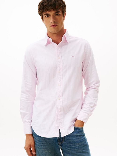 Tommy Hilfiger Oxford Skjorte Stribet Pink Model / Voorkant
