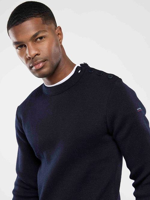 Maglione Armor-Lux Fouesnant in lana blu navy Model / Voorkant