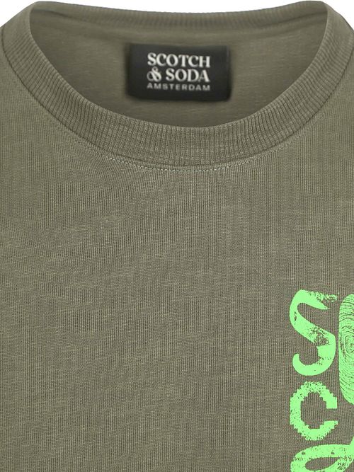Maglione Scotch and Soda con logo verde oliva Product / Detail