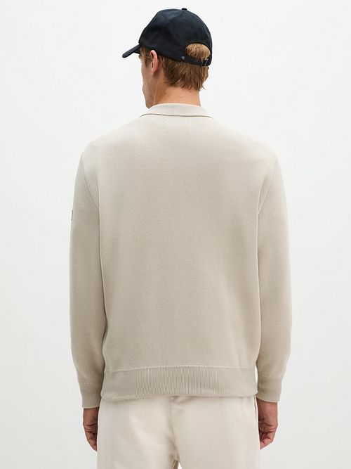 Marc O'Polo Cardigan Zip Grey Silk Model / Achterkant