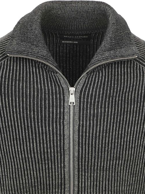 Marc O'Polo Cardigan Rib Mix Laine Gris Product / Detail