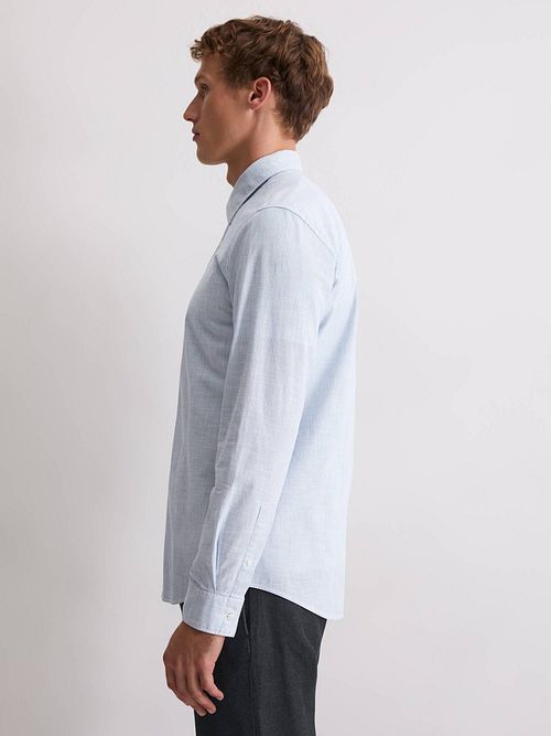 Marc O'Polo Hemd Streifen Hellblau Model / Zijkant