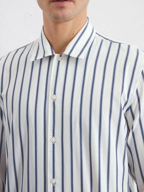 Marc O'Polo Hemd Streifen Blau Model / Detail