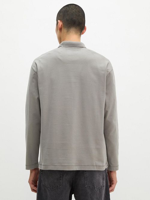 Marc O'Polo Longsleeve Heavy Polo Shirt Graphite Dust