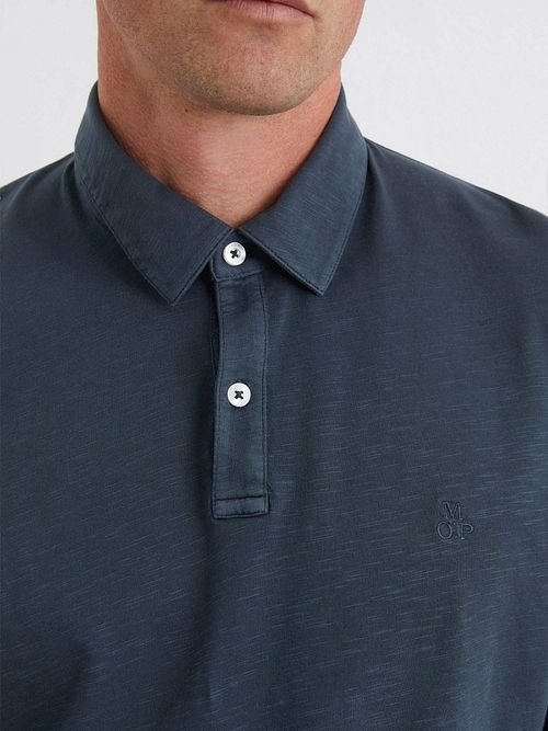 Marc O'Polo Longsleeve Polo Shirt Navy Model / Detail