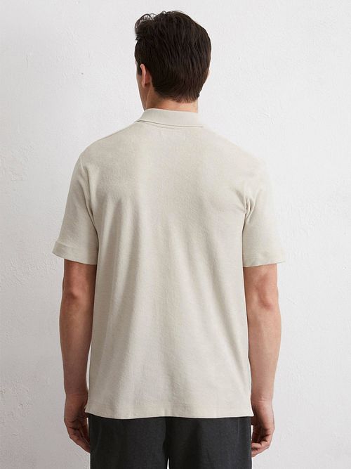 Marc O'Polo Pikétröja Riva Terry Cloth Ecru Model / Achterkant