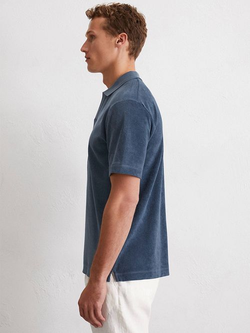 Marc O'Polo Poloshirt Riva Terry Cloth Blå Model / Zijkant