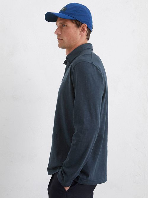 Marc O'Polo Longsleeve Polo Marine Model / Zijkant