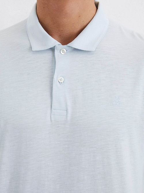 Marc O'Polo Poloshirt Slubs Starlight Blauw Model / Detail