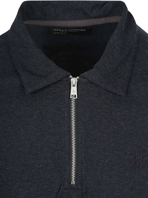 Koszulka polo z długim rękawem Marc O'Polo z zapięciem do połowy w kolorze granatowym Product / Detail
