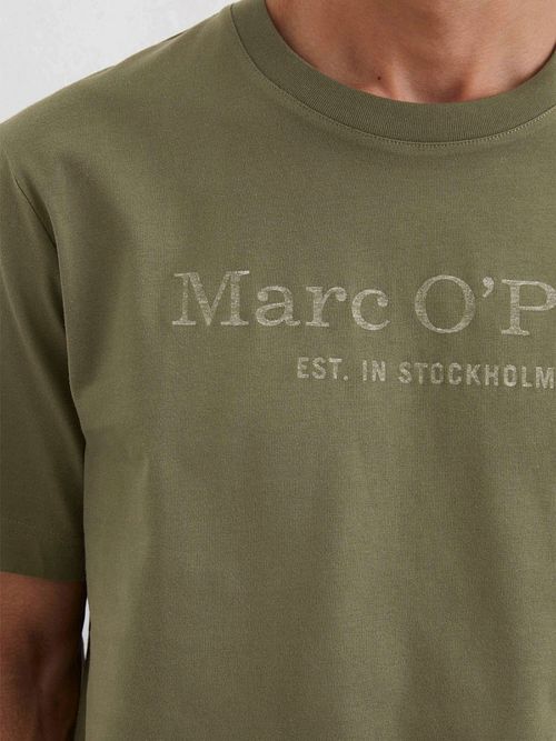 Marc O'Polo T-shirt Logo Mörkgrön Model / Detail