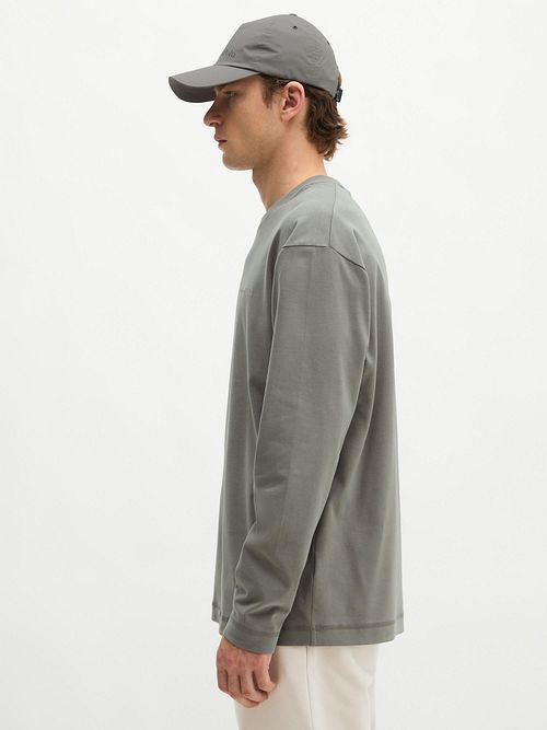 Marc O'Polo Heavy Langermet T-skjorte Grafittgrå Model / Zijkant