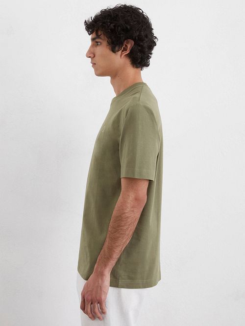 Marc O'Polo T-shirt Logo Mörkgrön Model / Zijkant