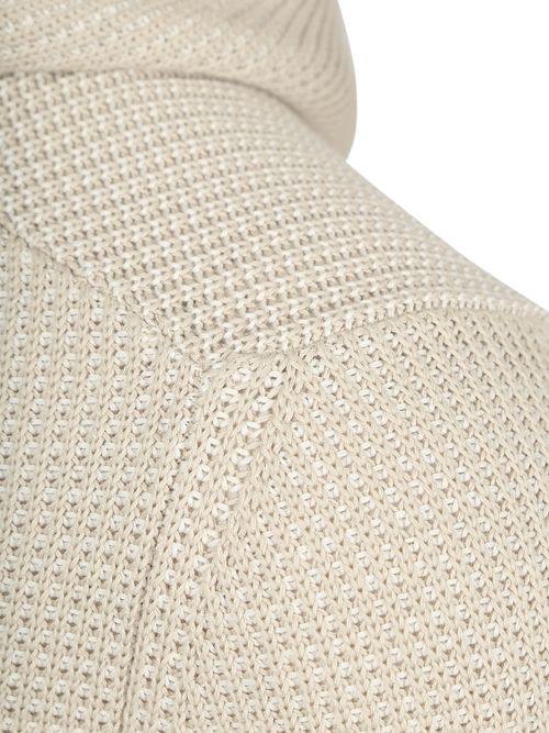 Marc O'Polo Hooded Half Zip Tröja Structured Bi-Colour Ecru Product / Detail