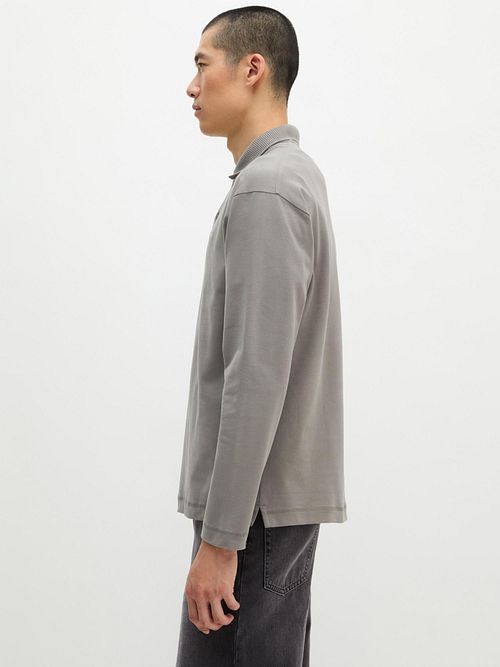 Marc O'Polo Longsleeve Heavy Poloshirt Graphite Dust