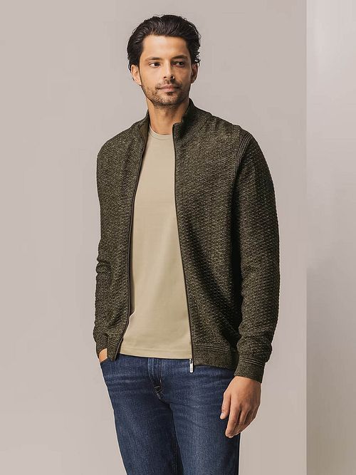 State Of Art Cardigan Structure Melange Marron