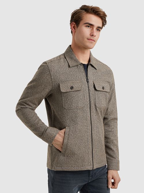Vanguard Sobrecamisa Cepillada Taupe Model / Zijkant