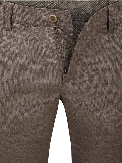 Alberto Lou Chino Flanelle Herringbone Marron