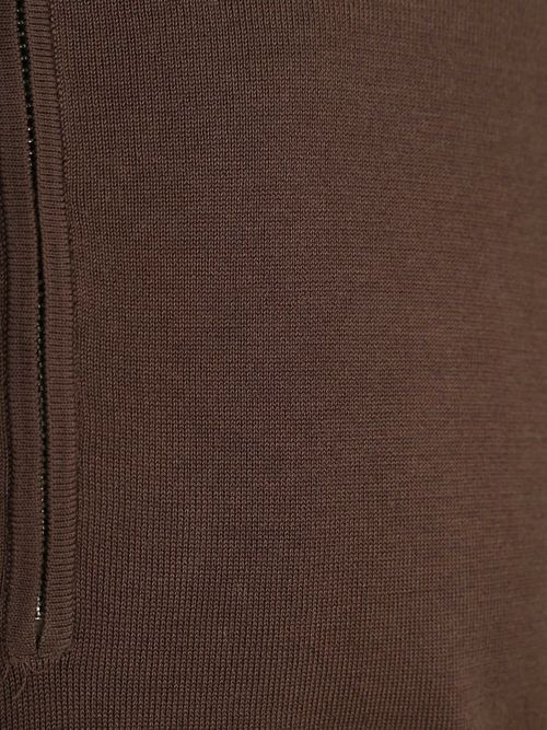 Profuomo Pullover Half Zip Luxury Basic Marron