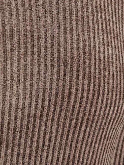 Profuomo Pullover Chenille Rib Wool Blend Brown