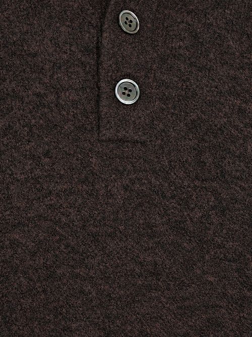 Profuomo Longsleeve Polo Boiled Wool Marron