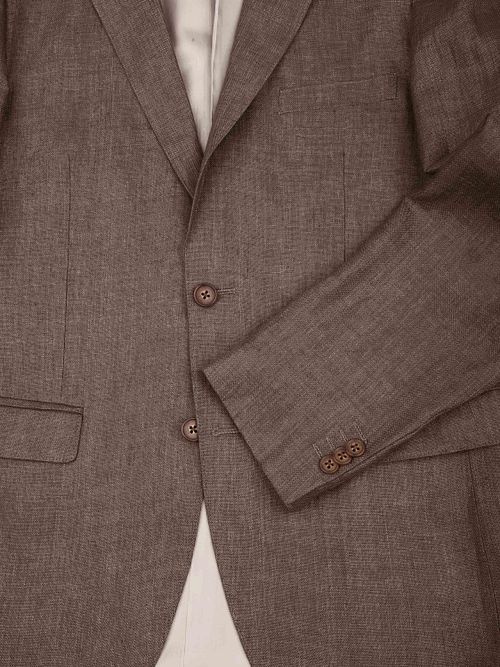 Marynarka lniana Suitable w splocie twill, w kolorze brązowym Product / Detail