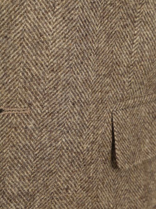 Marynarka Suitable Herringbone z wełny merynosów w kolorze jasnobrązowym Product / Detail
