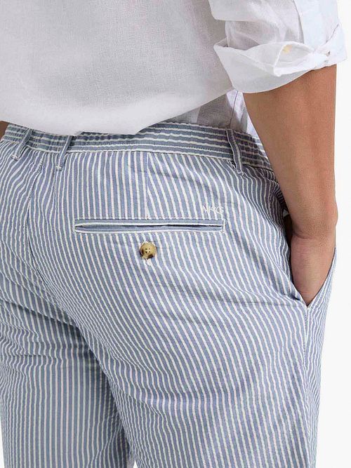 McGregor Shorts Striped Seersucker Medium Blue Model / Detail