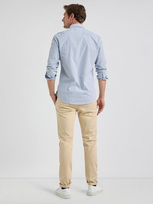 McGregor Camicia in popeline a righe blu Model / Achterkant