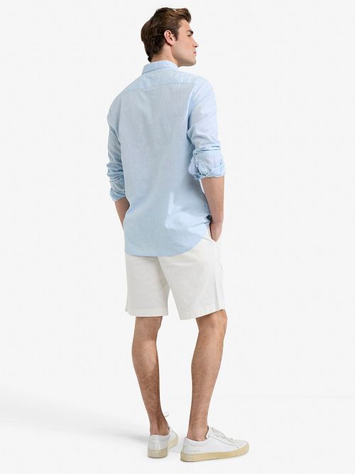 McGregor Chemise Linen Blend Bleu Clair Model / Achterkant