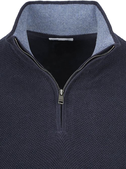 McGregor Half Zip Pullover Merino Wool Structure Navy Product / Detail