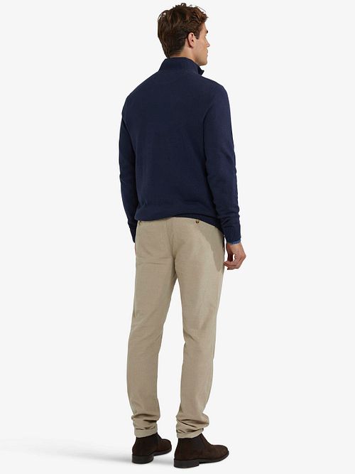 McGregor Half Zip Trui Merino Blend Structure Navy Model / Achterkant