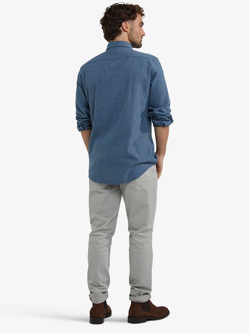 McGregor Hemd Flanell Melange Blau Model / Achterkant