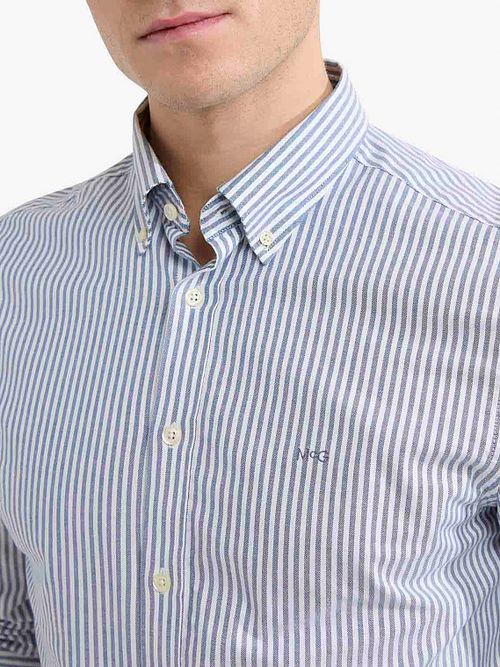 McGregor Hemd Oxford Streep Blauw Model / Detail