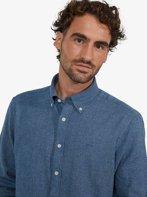 McGregor Overhemd Flanel Melange Blauw Model / Detail