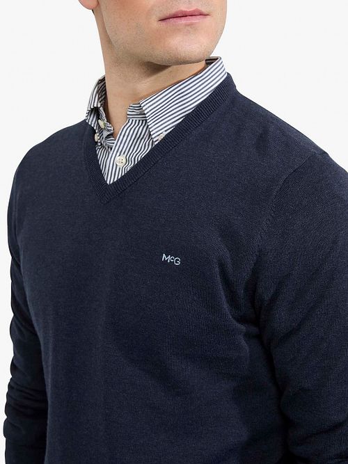 McGregor Pullover V-Neck Navy Model / Detail