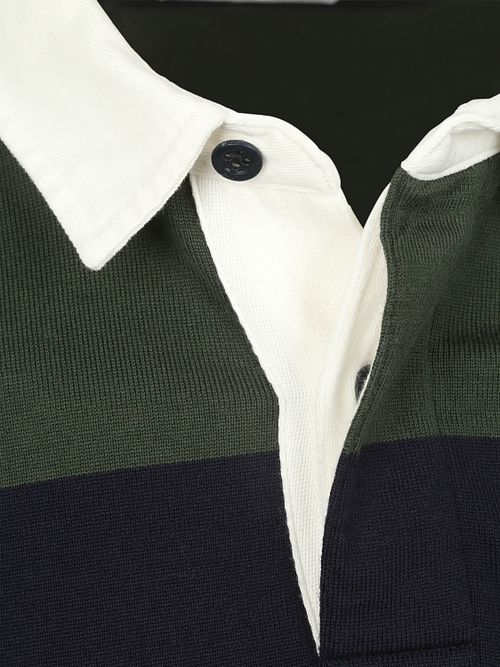 McGregor Rugbyshirt Streep Marine Olijf Product / Detail