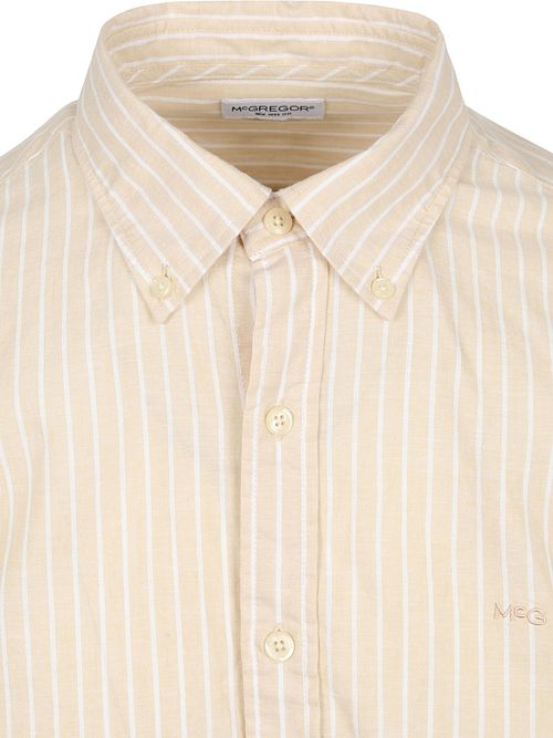 McGregor Skjorte Cotton Linen Stripes Ecru Product / Detail
