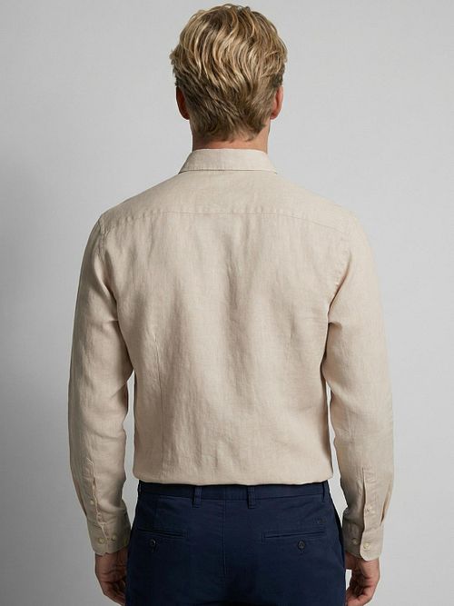 McGregor Skjorte Cotton Linen Ecru Model / Achterkant