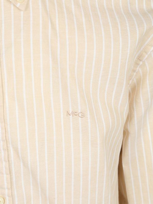 McGregor Skjorte Cotton Linen Stripes Ecru Product / Detail