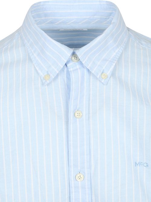 McGregor Skjorte Cotton Linen Stripes Lyseblå Product / Detail