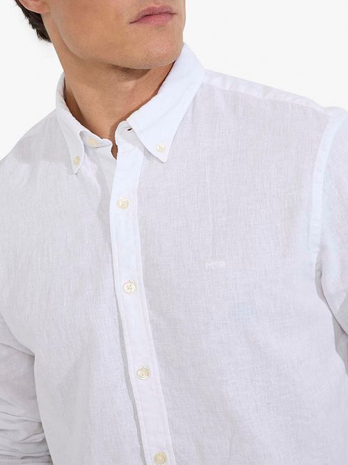 McGregor Skjorte i Linsk Blend Hvit Model / Detail