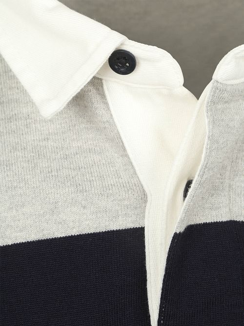 McGregor Rugbyshirt Stripe Navy Grey Product / Detail