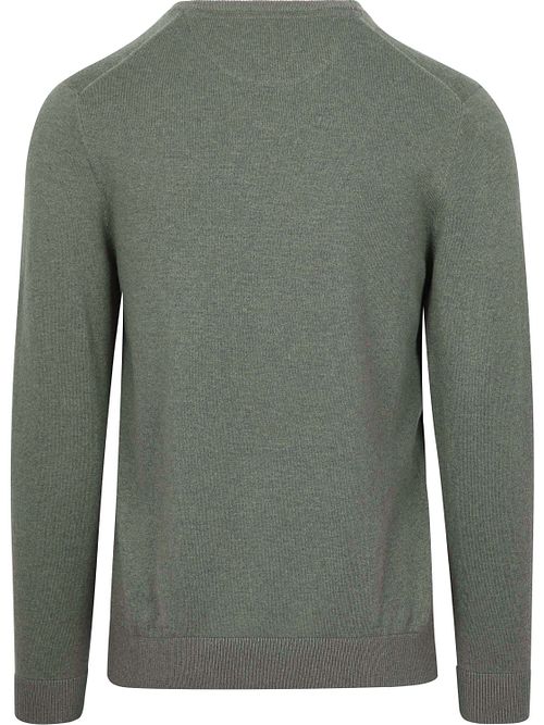 McGregor Pullover Merino Wool V-Neck Sage Green Product / Achterkant